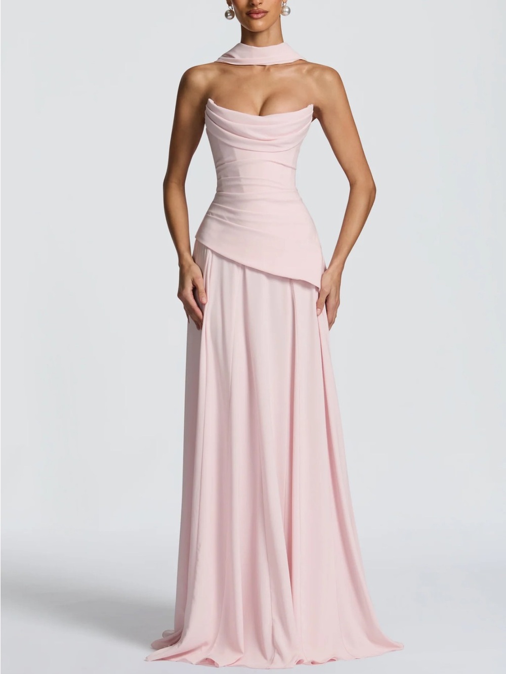 BABYBOO - PATRICIA MAXI DRESS & MILA SCARF - BLUSH